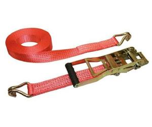 Kerbl 37173 long-lever cricchetto di tensionamento cinghia 2 pezzi (meccanismo di chiusura e gancio), 8 m/50 mm ergonomico 2500/5000 kg, colore: rosso