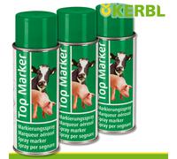 Kerbl 3x 500ml Spray Bestiame Top Marker Verde Riconoscimento Pecore Mucche