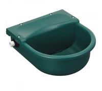 Kerbl Abbeveratoio a galleggiante verde in plastica, abbeveratoio, 3 l, verde, 25,5 x 29 x 14,5 cm, possibilità di collegamento da sinistra o destra, 6,5 l/min a 3 bar