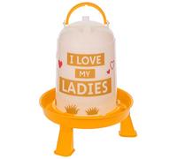 Kerbl Abbeveratoio in plastica con piedini con manico e chiusura a baionetta, per pollame (pulcini/polli/anatre) arancione (5,0 l)