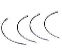 Kerbl Ago per sutura chirurgica, confezione da 12 pezzi semicurvo, con occhiello a molla, acciaio inox 5 nessun colore