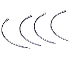 Kerbl Ago per sutura chirurgica, confezione da 12 pezzi semicurvo, con occhiello a molla, acciaio inox 1 nessun colore