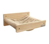 KERBL - Amaca da parete per gatti - TIMBER - 38 x 33,5 x 16 cm - Legno massiccio - Tessuto felpato