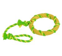 Kerbl Anello con Corda in Gomma/Cotone, 47 cm, Colore: Verde/Giallo