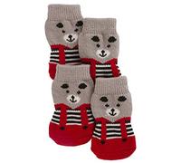 Kerbl Bruno Dog Socks, Small, Grey/Red