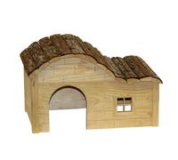 Kerbl casetta Nature Plus con tetto leggermente curvo marrone 30 x 20 x 20 cm