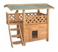 Casetta per gatti - KERBL - Lodge - Legno - Marrone / Verde - 77 x 50 x 73 cm