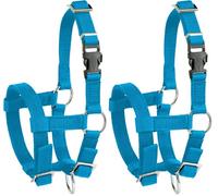 Kerbl Cavezza per alpaca, con chiusura a clip, blu, taglia universale, regolabile, materiale morbido, lavabile (Confezione da 2)