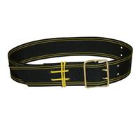 Kerbl Cinghia a Campana in PE, 2 Spine, con Corda, Nero/Giallo, 60 mm x 120 cm