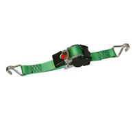 Kerbl Cinghia di ancoraggio automatica, 50 mm/3 m, forza di ancoraggio 750/1500 kg, gancio a punta, verde