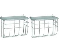 Kerbl Fienile in metallo con coperchio, 25 x 17 cm (Confezione da 2)