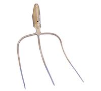 Kerbl Forca da fieno, 3 denti - Oro senza manico, con attacco a molla, 30x30 cm