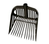 Kerbl Forca da stalla, da Letame e da Paglia, Forca, Nero, Plastica, 45x40cm, Agricoltura, Possessori di Cavalli, Senza Manico, con 13 Denti