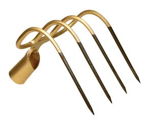 Kerbl Forca per letame a 4 denti senza manico, con attacco a molla