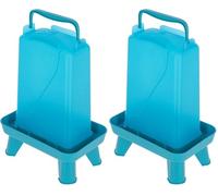 Kerbl Hobbyfarming Abbeveratoio in plastica con Piedini, Alimentazione Automatica dell'Acqua, Supporto Stabile, Resistente alle intemperie, con Maniglia per Il Trasporto, Piano Trasparente, 3.5L, Blu