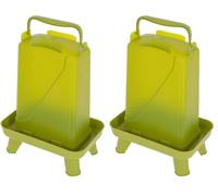 Kerbl Hobbyfarming Abbeveratoio in plastica con Piedini, Alimentazione Automatica dell'Acqua, Supporto Stabile, Resistente alle intemperie, Maniglia per Il Trasporto, Piano Trasparente, 5.5L, Verde