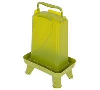 Kerbl Hobbyfarming Abbeveratoio in plastica con Piedini, Alimentazione Automatica dell'Acqua, Supporto Stabile, Resistente alle intemperie, Maniglia per Il Trasporto, Piano Trasparente, 3.5L, Verde