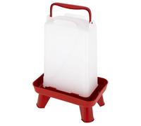 Kerbl Hobbyfarming Abbeveratoio in plastica con piedini d'appoggio, 3,5 l, rosso/bianco, 16x24x35cm, Abbeveratoio per pollame, plastica, pollame
