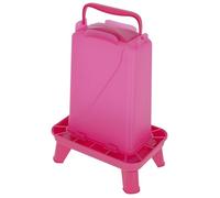 Kerbl Hobbyfarming Alimentatore Automatico con Piedini, Alimentazione Automatica, Piedini Inclusi, Coperchio Rimovibile, Resistente alle intemperie, Contenitore Trasparente, per pollame, 5.5 L, Pink