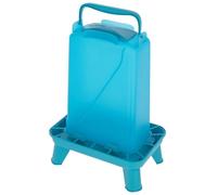 Kerbl Hobbyfarming Alimentatore Automatico con Piedini, Alimentazione Automatica, Piedini Inclusi, Coperchio Rimovibile, Resistente alle intemperie, Contenitore Trasparente, per pollame, 3.5 L, Blu