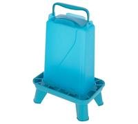 Kerbl Hobbyfarming Alimentatore Automatico con Piedini, Alimentazione Automatica, Piedini Inclusi, Coperchio Rimovibile, Resistente alle intemperie, Contenitore Trasparente, per pollame, 3.5 L, Blu