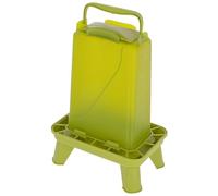 Kerbl Hobbyfarming Alimentatore Automatico con Piedini, Alimentazione Automatica, Piedini Inclusi, Coperchio Rimovibile, Resistente alle intemperie, Contenitore Trasparente, per pollame, 3.5 L, Verde