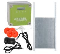 Kerbl 70545 - Set automatico per porta di pollo, con porta scorrevole, sportello per pollame, 430 x 400 mm