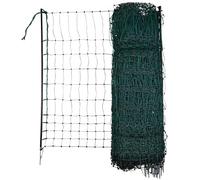 Kerbl Hobbyfarming PoultryNet, 106cm, 50m, Rete per pollame, Rete per recinti, Senza Corrente, Punta Doppia, Verde, 15 Pali, polli, oche, Tacchini, 3 Anni di Garanzia, stabilità ai Raggi UV