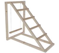 Kerbl Hobbyfarming Torre di Arrampicata per Polli, Altalena per Polli, Scala per Polli, 85x55x76cm, Legno, Robusta, Multi-Piolo