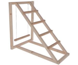 Kerbl Hobbyfarming Torre di Arrampicata per Polli, Altalena per Polli, Scala per Polli, 85x55x76cm, Legno, Robusta, Multi-Piolo