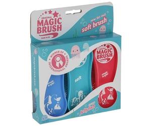 Kerbl Magic Brush - Set di 3 spazzole originali per la cura dei cavalli