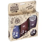 Kerbl Magic Brush - Set di 3 spazzole per massaggio riciclate per cavalli