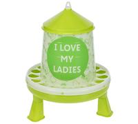 Kerbl Mangiatoia automatica con piedini, per pollame (pulcini, polli, anatre, per alimenti, con motivo "Love My Ladies" (4 kg)
