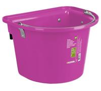 Kerbl Mangiatoia da Competizione con Staffa di Sospensione e Maniglia per Il Trasporto, Secchio per mangime, Rosa, 39 x 32,5 x 26 cm, 12 l, 1 Posto per la mangiatoia, plastica Robusta
