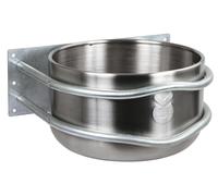 Kerbl Mangiatoia in acciaio tonda per il montaggio a parete