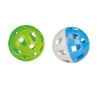 Kerbl Palla giocattolo con campana, 2 pezzi Gioco per gatti, colori assortiti