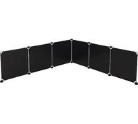 Kerbl Pet 6 Elementi di parete in plastica, 35x35cm ciascuno, nero, distanza tra le griglie 1,5cm, espandibile a piacere, protezione per mobili e pareti