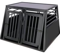 KERBL PET Box trasp. Vacation, alluminio 92x97x68 cm, due porte, graf | grafite, 92 × 97 × 68 cm, alluminio, con tappeto antiscivolo, due ante e facile da pulire