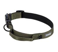 Kerbl Pet Collare Dallas, verde oliva, larghezza 32 mm, circonferenza collo 48-65 cm, nylon, con anello a D e occhiello, in uinzaglio corto, regolabile, per cani di grossa taglia