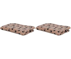 Kerbl Pet Coperta Cani Stella 140 x 100 cm, Beige Con Zampe (Confezione da 2)