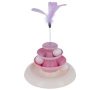 Kerbl Pet Giocattolo per gatti Cloudi, giocattolo per intrattenere, rosa/bianco, Ø 24 cm, altezza 33 cm, per gatti di tutte le età, 3 livelli, stimolante