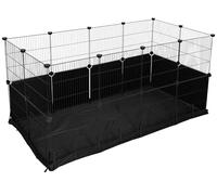 Kerbl Pet Hoppla, recinto per Interni, Extra Alto, 24 Elementi, Fondo in Nylon, Montaggio Senza Attrezzi, Adatto per Animali Giovani, Nero, 144 x 72 x 72 cm