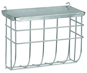 Kerbl Pet Mangiatoia, mangiatoia, 25 x 9 x 17 cm, metallo zincato, con coperchio, da appendere