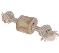 KERBL PET Manubrio S, iuta/cotone, con legno di caffè, 20 cm