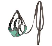 Kerbl Pet Pettorina per Gatti con guinzaglio, 120 cm, Rete Morbida, Turchese