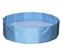 Kerbl Pet Piscina per cani, Vasca per cani, Vasca per l'acqua, blu, ø 80 cm, altezza 20 cm, Capacità 100 l, Pieghevole, Pareti laterali robuste, Non necessita di gonfiaggio