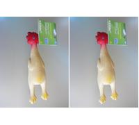 Kerbl Pet Pollo, Giocattolo per Cani, Giocattolo da Masticare, 23cm, Giallo/Rosso, Lattice, con Squeaker (Confezione da 2)