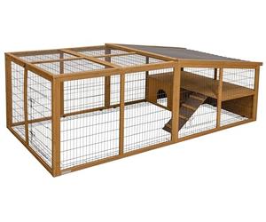 Kerbl Pet Recinto da esterno con barriera di sicurezza, recinto da esterno, recinto, 220x115x75cm, abete rosso, conigli, piccoli animali, coperto