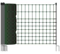 Kerbl Rete per conigli, alta 65 cm, 50 m, doppia punta elettrificabile, 15 pali