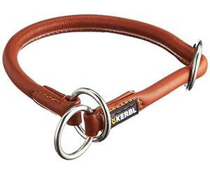 Kerbl Roma - Girocollo Rotondo in Pelle, 45 cm, Colore: Cognac